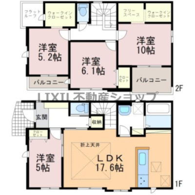  y1/Ԏ}z LXƂ17.6LDKłƂ肠鐶Ԃmۂł܂I 2Kɂ̓EH[NCN[[bgA[Lxł