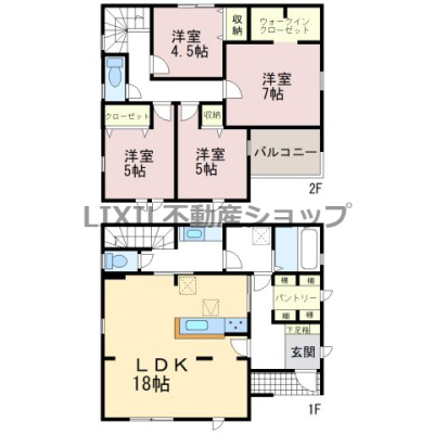  1�����̊Ԏ��}�ł��B �L�X4LDK�I�p���g���[��E�H�[�N�C���N���[�[�b�g������A���[���[�����Ă��܂���