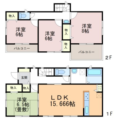  �y2����/�Ԏ�}�z ��15����LDK��6.5���̘a�����אڂ��Ă���A�L�X�g���܂��� 2�K�ɂ����ʑ䂪����A���̐��ʏ��a�؂�����ł��܂��I