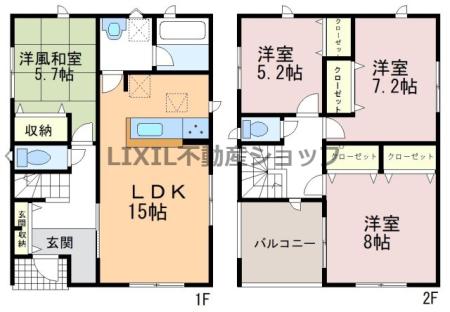  �y1����/�Ԏ�}�z �L�X�Ƃ���15����LDK�Ə[���������[�X�y�[�X�ł�Ƃ肠�鐶����Ԃ��m�ۂł��܂��I 1�K�̘a���͗��q���₨�q�l�̗V�яꓙ�ő劈��