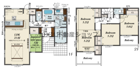  �y�Ԏ��}�z1�����@�Ԏ��}�ł��BLDK21���ōL�X���Ă��܂��B�܂�グ�V��̃��r���O�ŉ����������܂��B