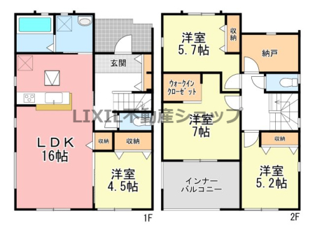  �y�Ԏ��}�z1�����Ԏ��}�ł��B���[�[����4LDK�I