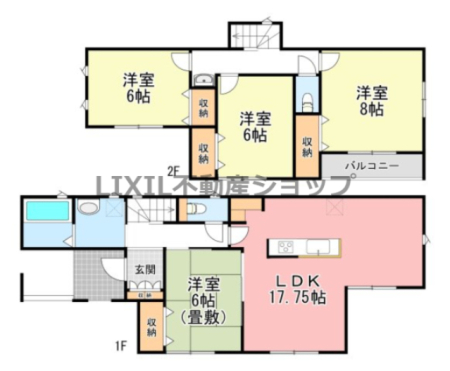  �y�Ԏ��}�z10�����@�Ԏ��}�ł��B 4LDK�̊Ԏ��ŁA1�KLDK�͗m���Ɨאڂ��Ă��邽�ߎg�����̕����L����܂��I